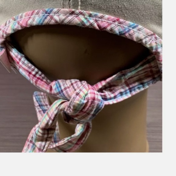 LADY HAGEN PLAID PATTERN WITH TIE OFF BACK TIES CAP/HAT - Picture 8 of 8